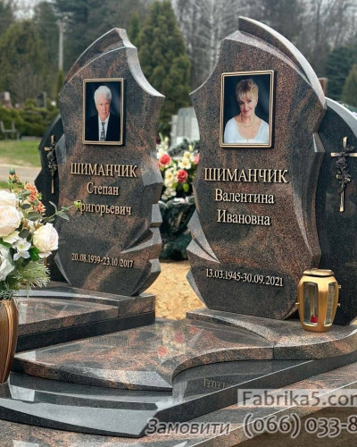 Бронзовые буквы Caggiati на памятники  №Caggiati-001, Элитные двойные памятники