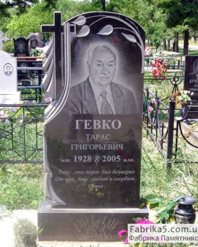 Стандартный памятник с крестом и веткой березы №12-046, Фигурные памятники