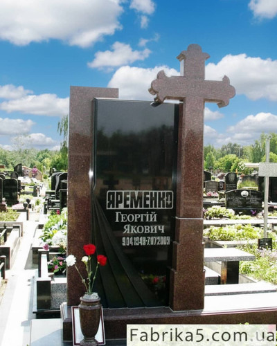 Мужской Памятник с крестом, Комбинированные памятники из гранита
