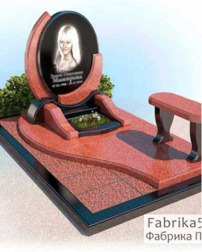 Необычный женский памятник из красного гранита   №14-031, Элитные памятники: Одинарные