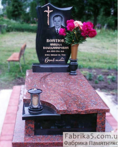 Комбінований пам’ятник у західному стилі №14-035, Комбіновані пам'ятники із граніту