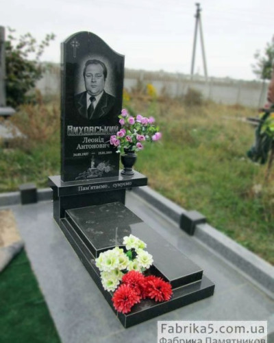 Классический памятник с волной и надгробием  №15-005, Памятники Житомир. Классические памятники, Одинарные модели