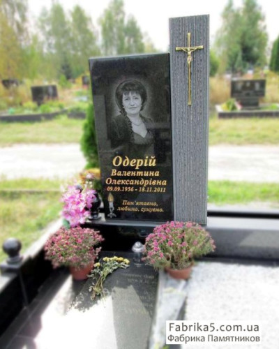 Прямоугольный памятник со скалой  №16-006, Памятники Житомир. Классические памятники, Одинарные модели