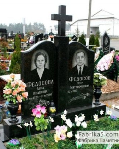 Стандартный Двойной памятник с крестом №22-016, Двойные памятники Житомир: Стандартные модели