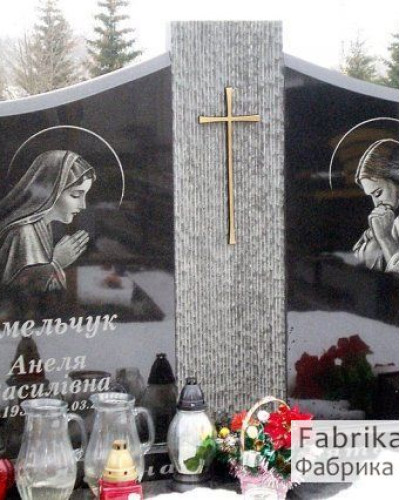 Фигурный памятник на двоих в западном стиле №22-048, Горизонтальные памятники