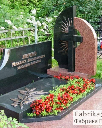 Двойной памятник на одинарное место  №23-052, Двойные памятники средней сложности
