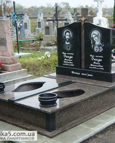 Двойной памятник в католическом стиле №75-007, Подвійні пам'ятники