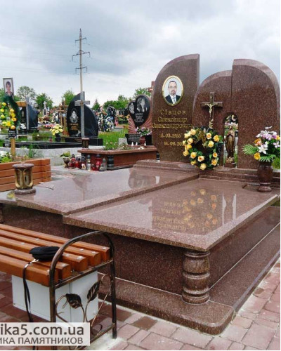 Двойной памятник в западном стиле №75-011, Подвійні пам'ятники