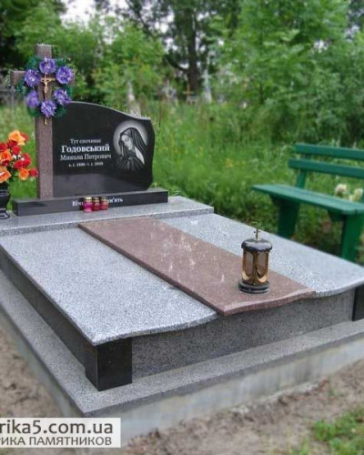 Двойной памятник в католическом стиле №75-015, Подвійні пам'ятники