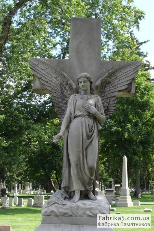 Ангел с крестом №73-007, Скульптура на могилу, Фабрика памятников
