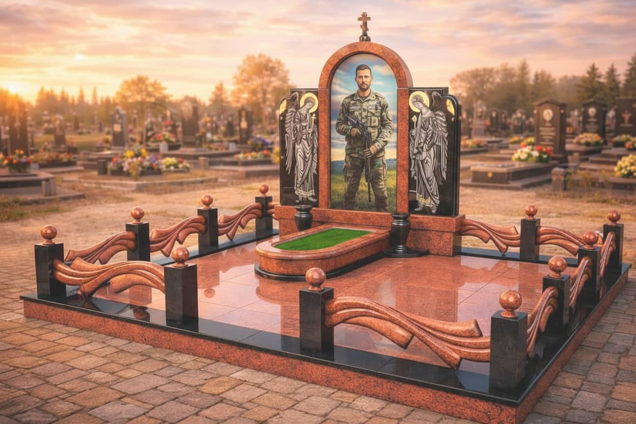 Елітні пам'ятники для військових фото меморіальний комплекс Герою України